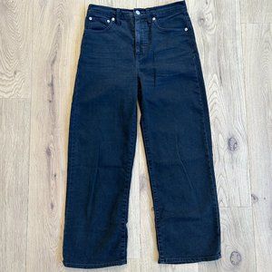 Madewell Slim Wide-Leg Crop Jean in Washed Black, Size 27
